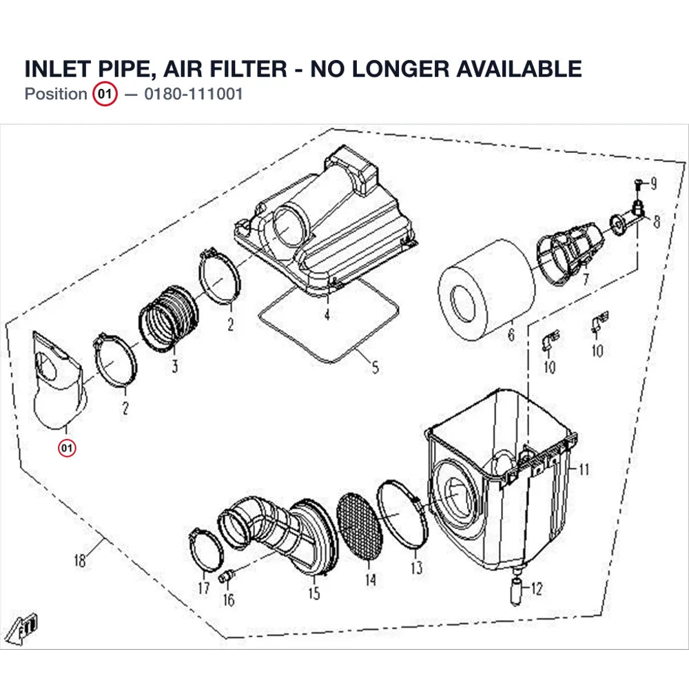 INLET PIPE, AIR FILTER - NO LONGER AVAILABLE product image