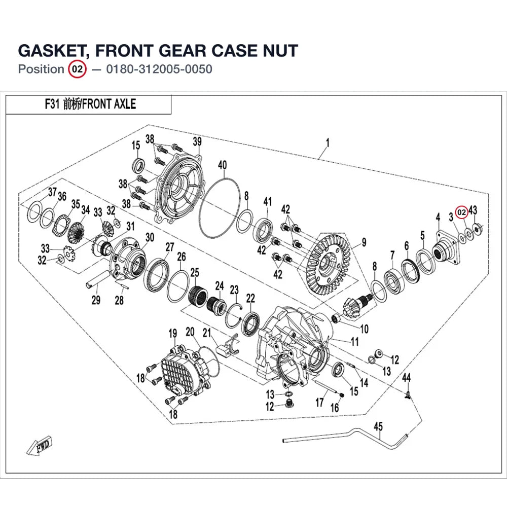GASKET, FRONT GEAR CASE NUT product image