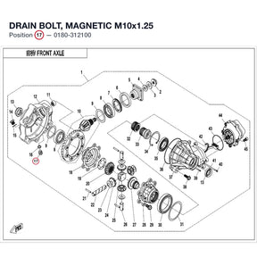 DRAIN BOLT, MAGNETIC M10x1.25 product image