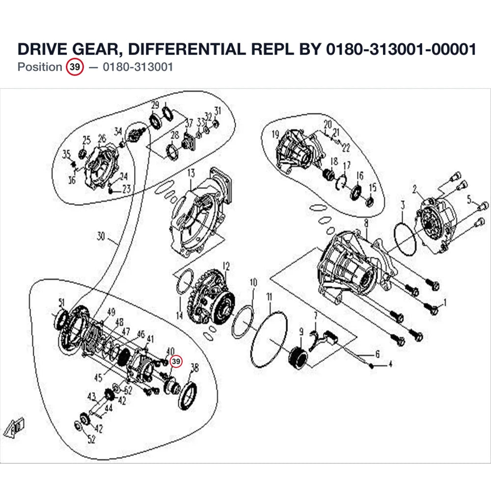 DRIVE GEAR, DIFFERENTIAL REPL BY 0180-313001-00001 product image