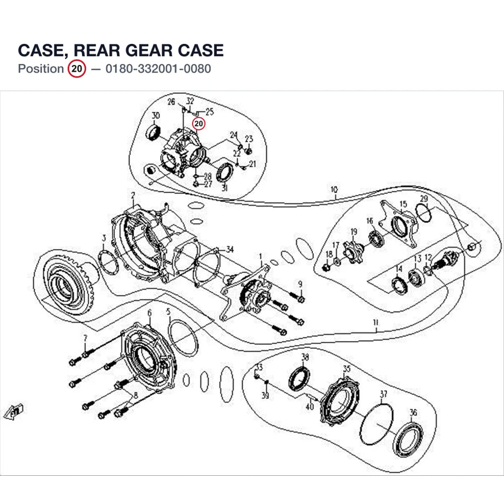 CASE, REAR GEAR CASE product image