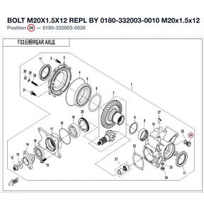 BOLT M20X1.5X12 REPL BY 0180-332003-0010 product image