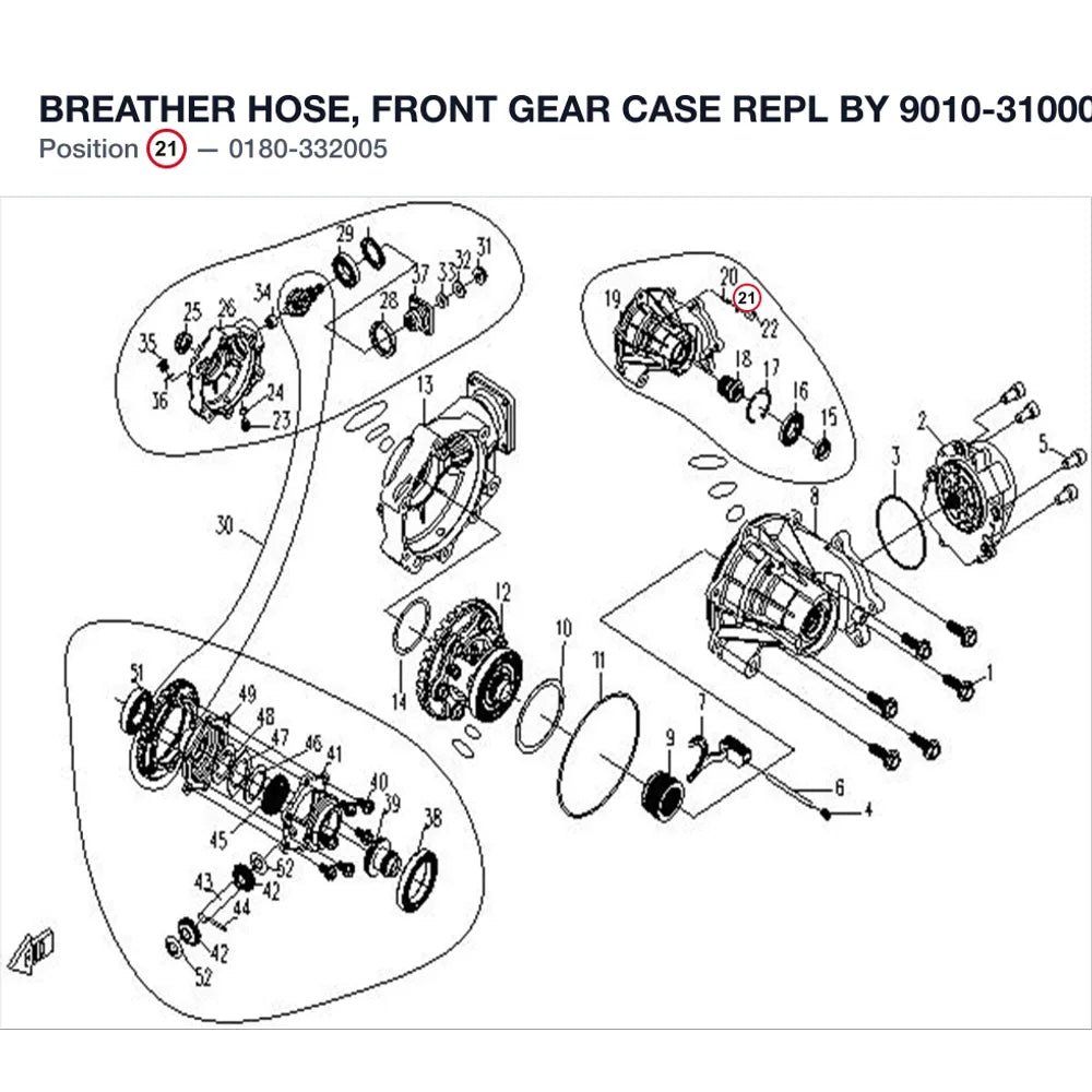 BREATHER HOSE, FRONT GEAR CASE REPL BY 9010-310001 product image