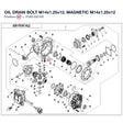 OIL DRAIN BOLT M14x1.25x12, MAGNETIC product image