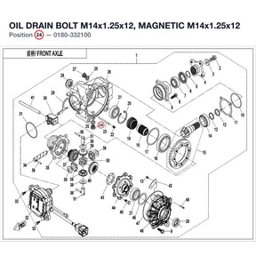 OIL DRAIN BOLT M14x1.25x12, MAGNETIC product image