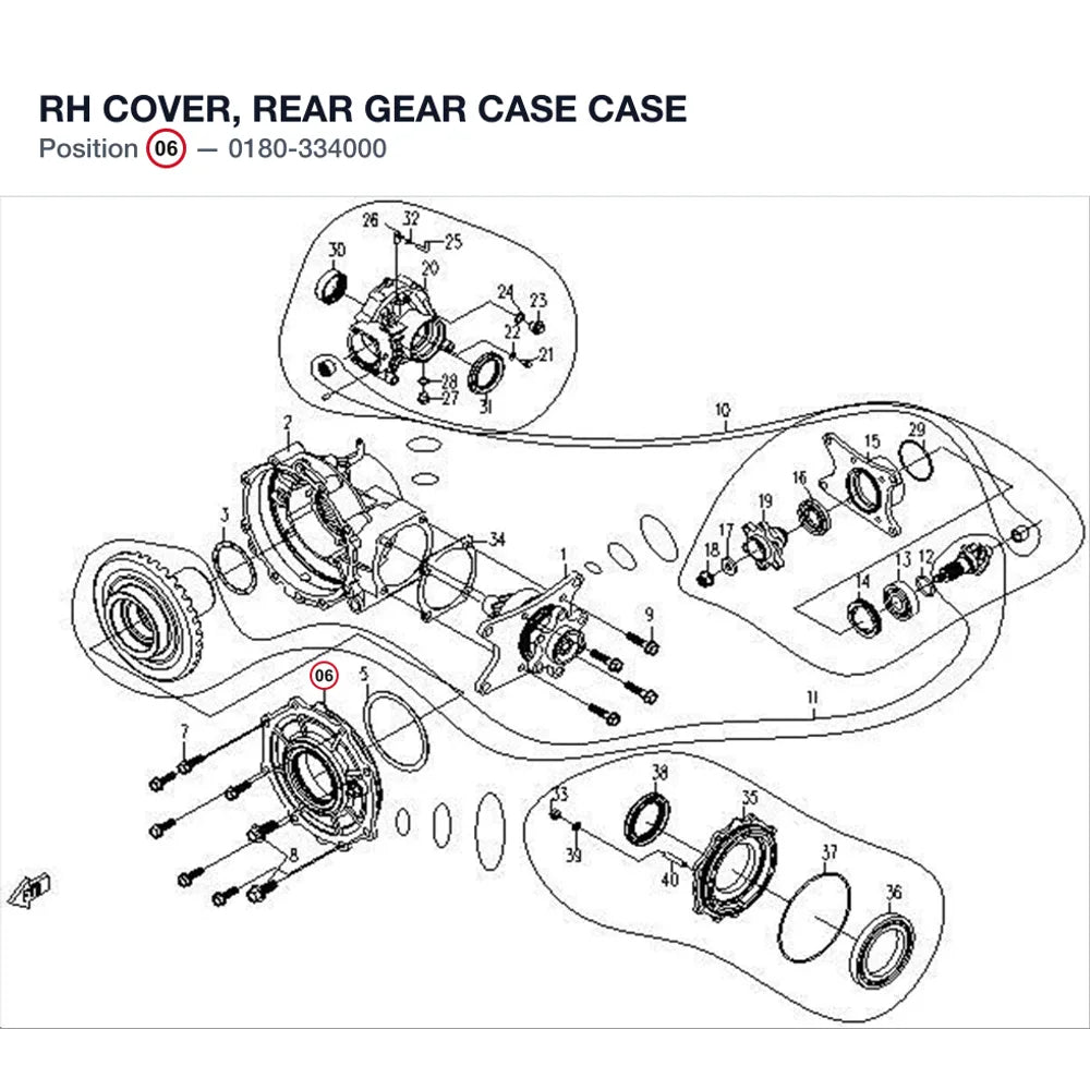 RH COVER, REAR GEAR CASE CASE product image