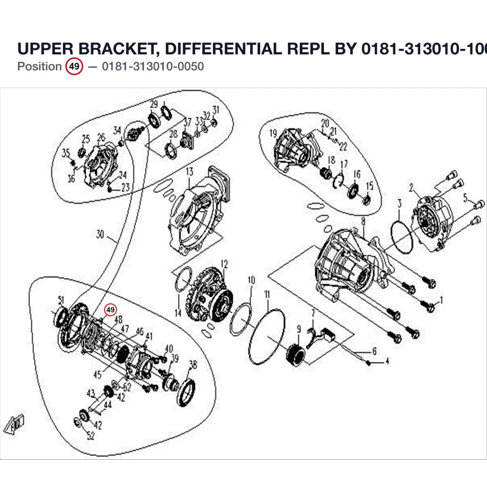 UPPER BRACKET, DIFFERENTIAL REPL BY 0181-313010-10000 product image