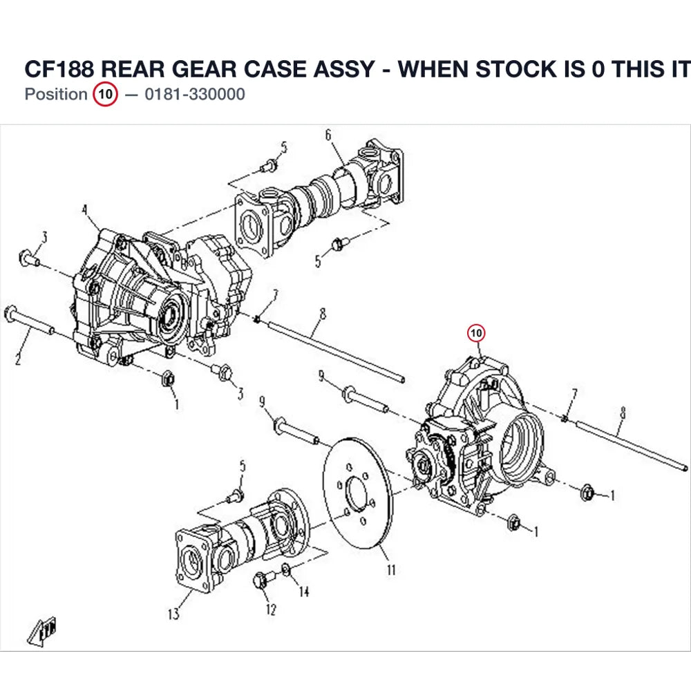 CF188 REAR GEAR CASE ASSY - WHEN STOCK IS 0 THIS ITEM IS NO LONGER AVAILABLE product image