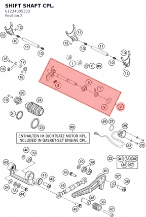 Diagram preview: SHIFT SHAFT CPL. (61234005333)