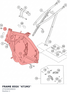Diagram preview: FRAME 85SX ''471M3'' (4710300100033)