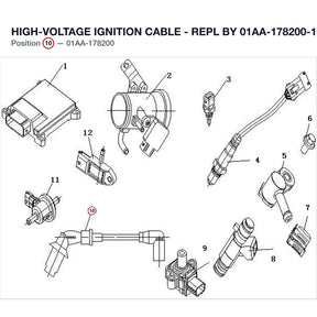 HIGH-VOLTAGE IGNITION CABLE - REPL BY 01AA-178200-10000 product image