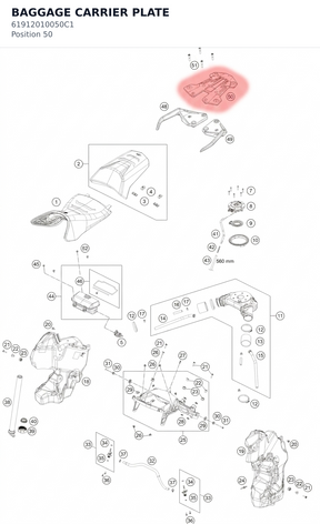 Diagram preview: BAGGAGE CARRIER PLATE (61912010050C1)