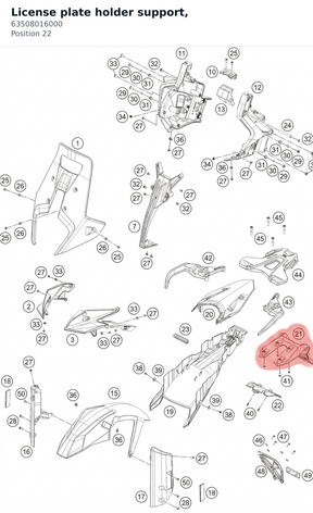 Diagram preview: License plate holder support, (63508016000)