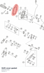 Diagram preview: Shift cover gasket (A64030072000)