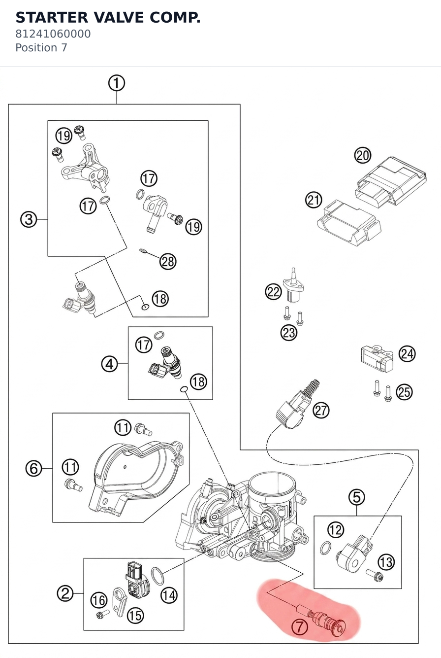 Diagram preview: STARTER VALVE COMP. (81241060000)