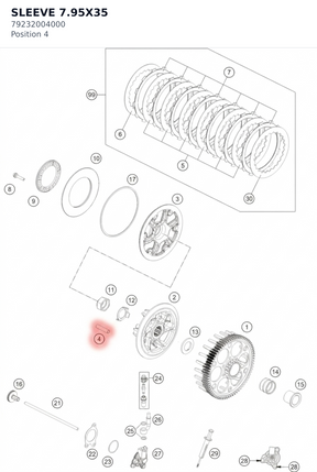 Diagram preview: SLEEVE 7.95X35 (79232004000)