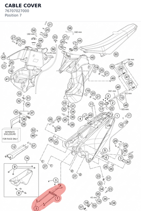 Diagram preview: CABLE COVER (76707027000)