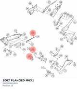 Diagram preview: BOLT FLANGED M6X1 (J900000601409)