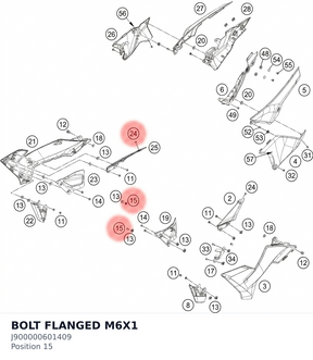 Diagram preview: BOLT FLANGED M6X1 (J900000601409)