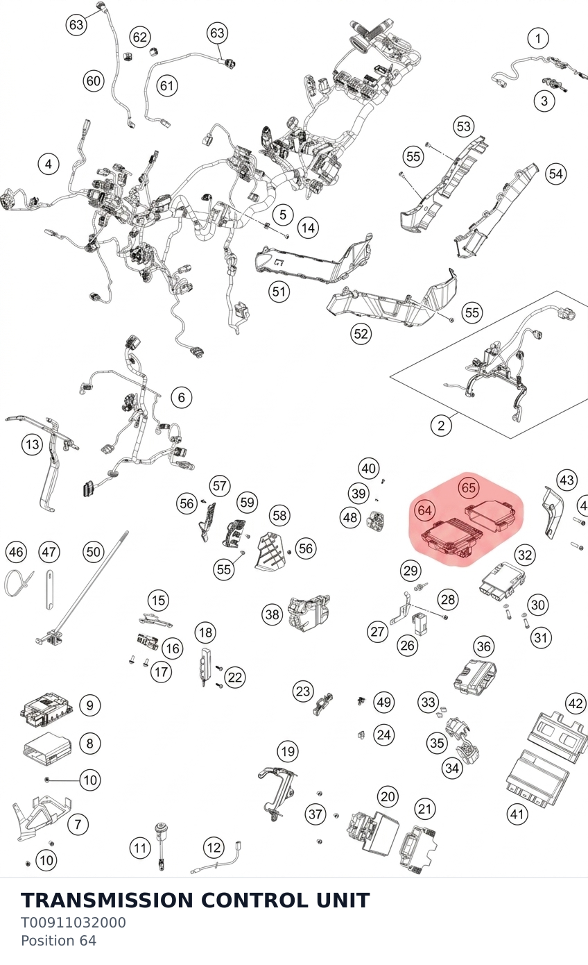 Diagram preview: TRANSMISSION CONTROL UNIT (T00911032000)