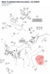 Diagram preview: BOLT FLANGED-M6X1XL26XCL 10.9XBRT (J900000602600)