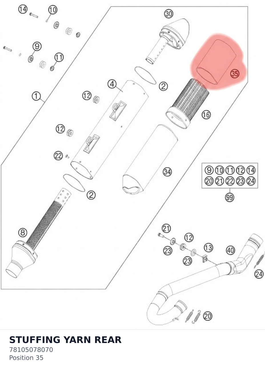 Diagram preview: STUFFING YARN REAR (78105078070)
