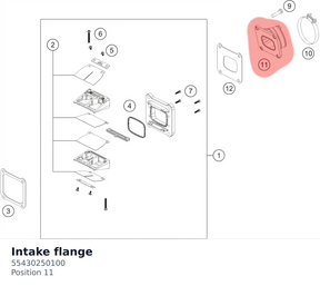 Diagram preview: Intake flange (55430250100)
