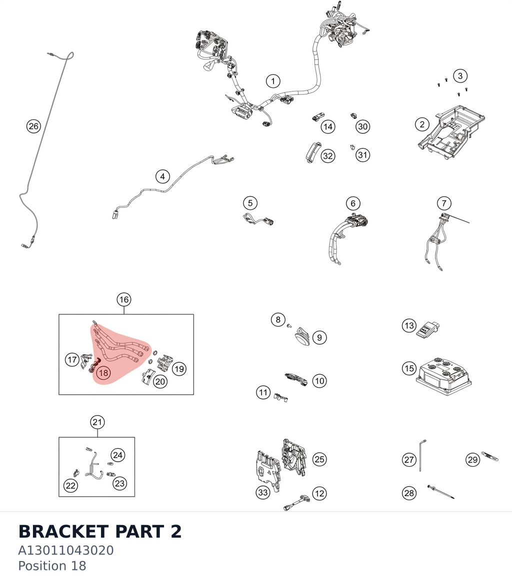 Diagram preview: BRACKET PART 2 (A13011043020)