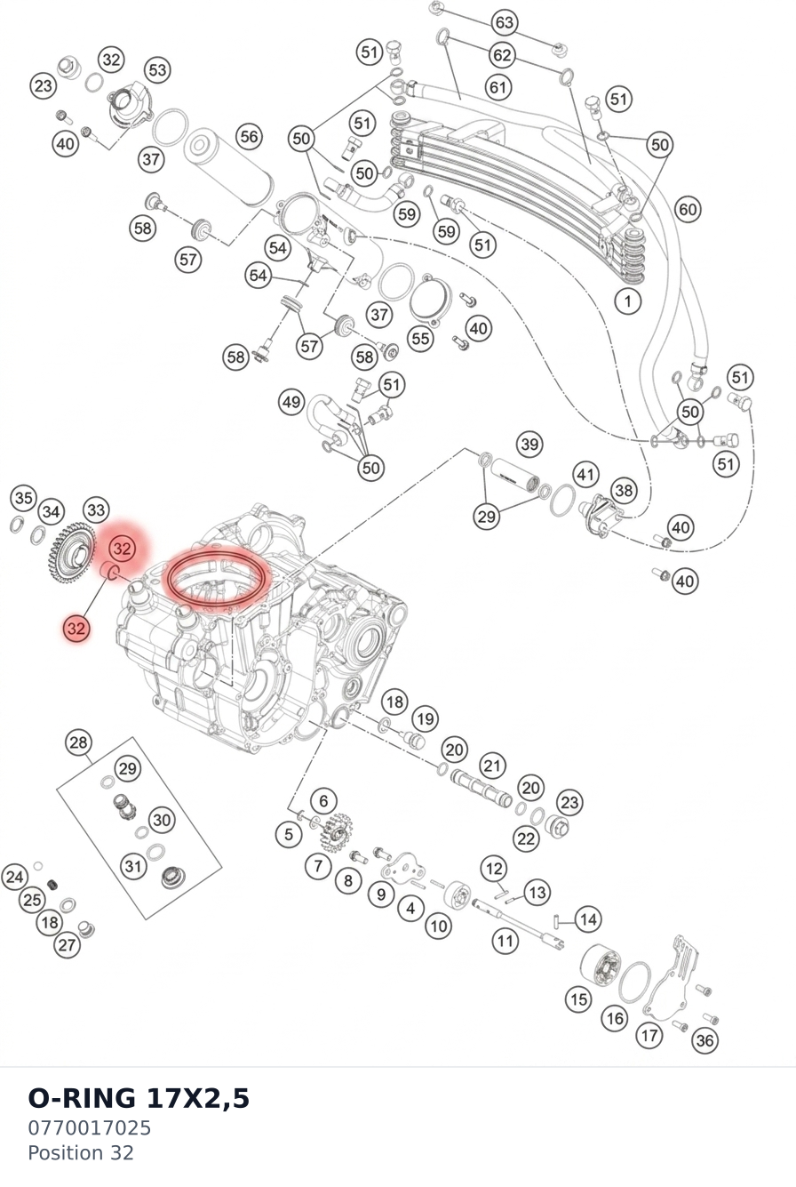 Diagram preview: O-RING 17X2,5 (0770017025)
