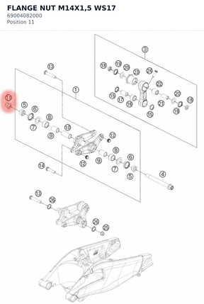 Diagram preview: FLANGE NUT M14X1,5        WS17 (69004082000)