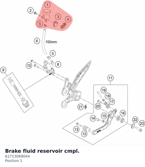 Diagram preview: Brake fluid reservoir cmpl. (61713069044)