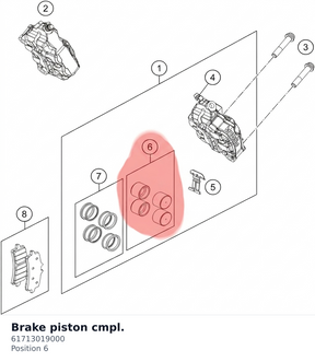Diagram preview: Brake piston cmpl. (61713019000)