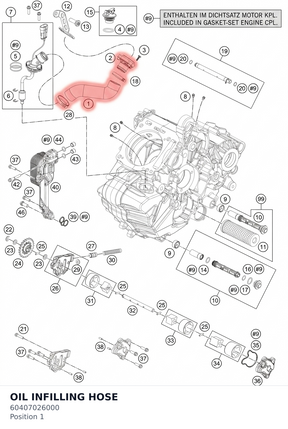 Diagram preview: OIL INFILLING HOSE (60407026000)