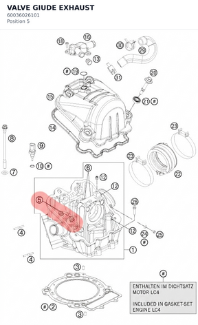 Diagram preview: VALVE GIUDE EXHAUST (60036026101)