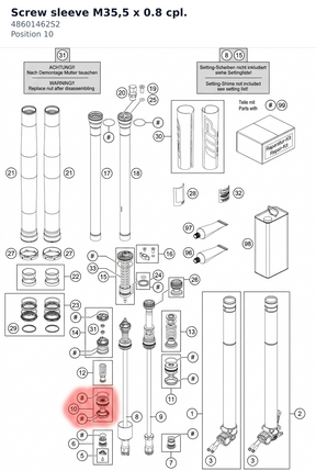 Diagram preview: Screw sleeve M35,5 x 0.8 cpl. (48601462S2)