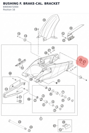 Diagram preview: BUSHING F. BRAKE-CAL. BRACKET (69004072000)