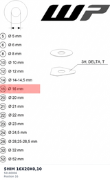 Diagram preview: SHIM 16X20X0,10 (50180006)