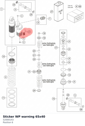 Diagram preview: Sticker WP warning 65x40 (52000143)