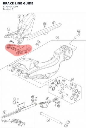 Diagram preview: BRAKE LINE GUIDE (61704042000)