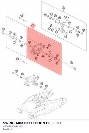 Diagram preview: SWING ARM DEFLECTION CPL.8  09 (6900408004433S)