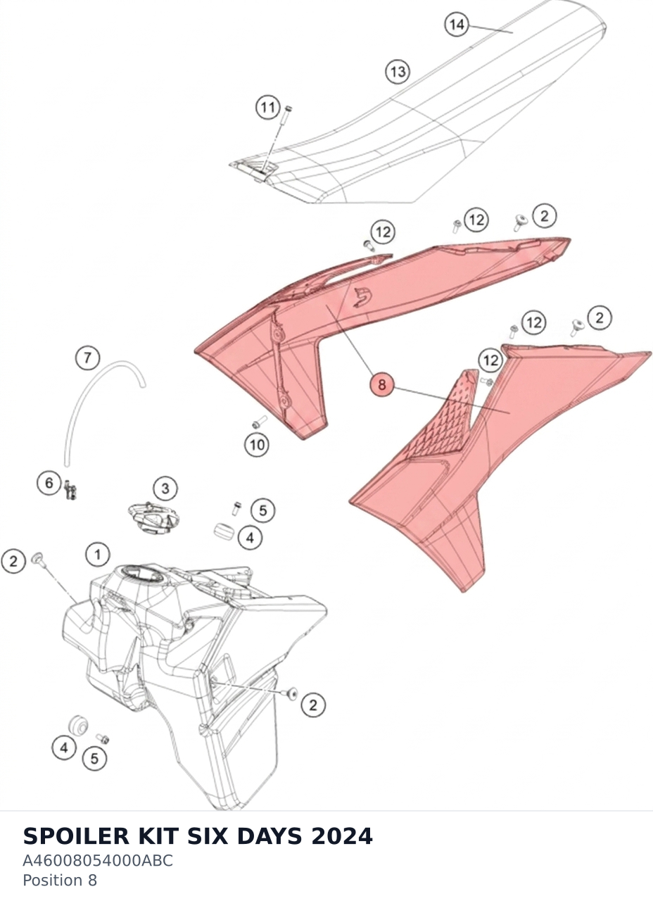 Diagram preview: SPOILER KIT SIX DAYS 2024 (A46008054000ABC)