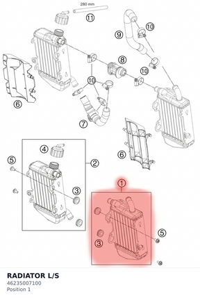 Diagram preview: RADIATOR L/S (46235007100)