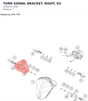 Diagram preview: TURN SIGNAL BRACKET, RIGHT, EU (95814011090)