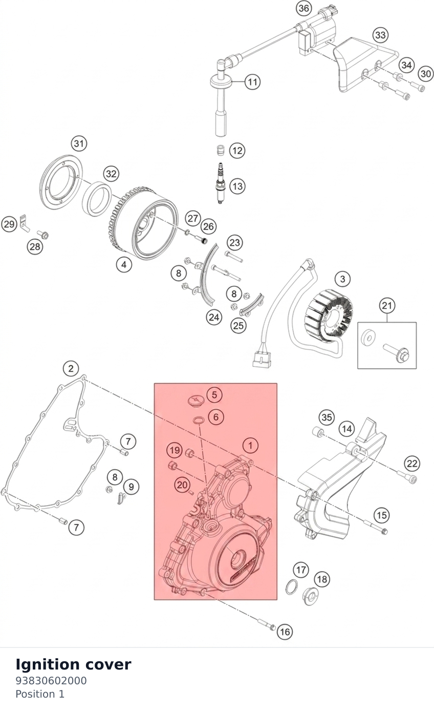 Diagram preview: Ignition cover (93830602000)