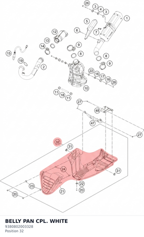 Diagram preview: BELLY PAN CPL. WHITE (9380802003328)