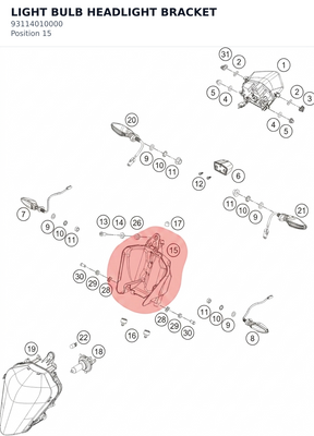 Diagram preview: LIGHT BULB HEADLIGHT BRACKET (93114010000)