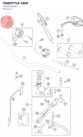 Diagram preview: THROTTLE GRIP (76002010000)