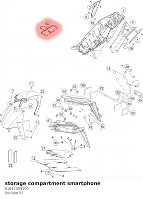 Diagram preview: storage compartment smartphone (61612054100)