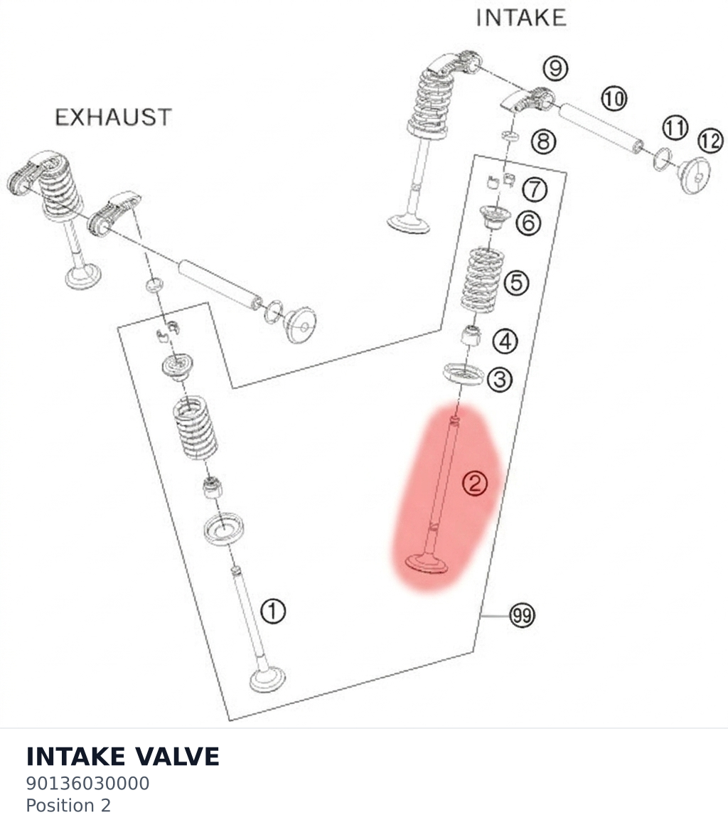 Diagram preview: INTAKE VALVE (90136030000)