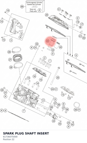 Diagram preview: SPARK PLUG SHAFT INSERT (61736075000)